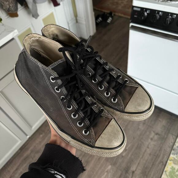 Vintage 00s Y2K Converse Mid Chuck 70 Punk Emo Hi Top Shoes - Picture 2 of 8